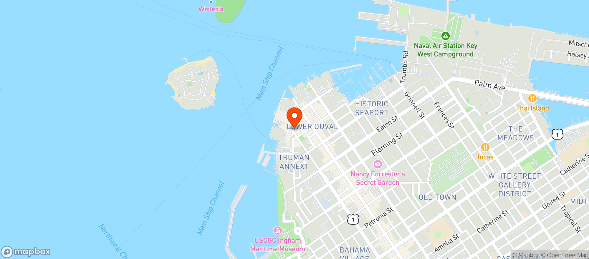 Map showing Hog's Breath Saloon