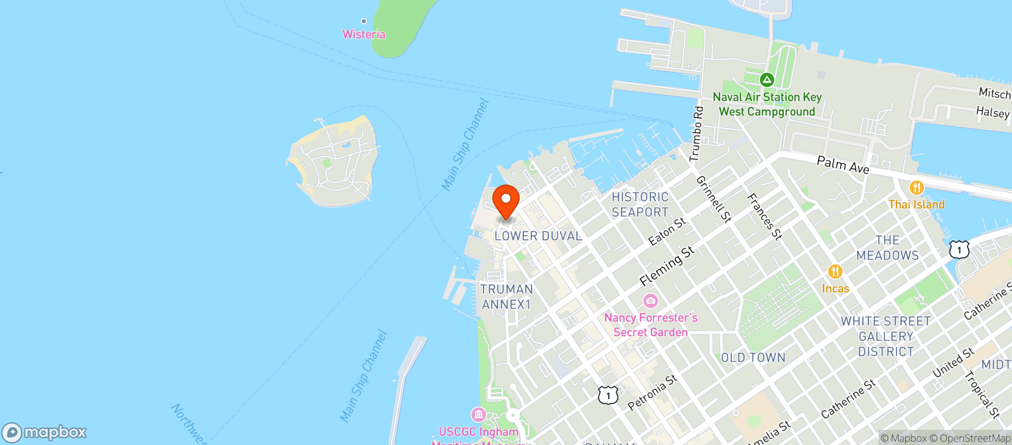 Map showing Salty Frog's Bar & Grill