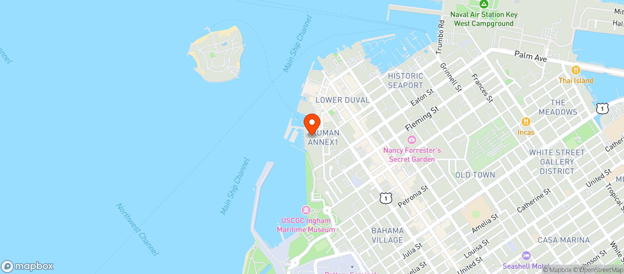 Map showing Hyatt Centric Key West Resort & Spa