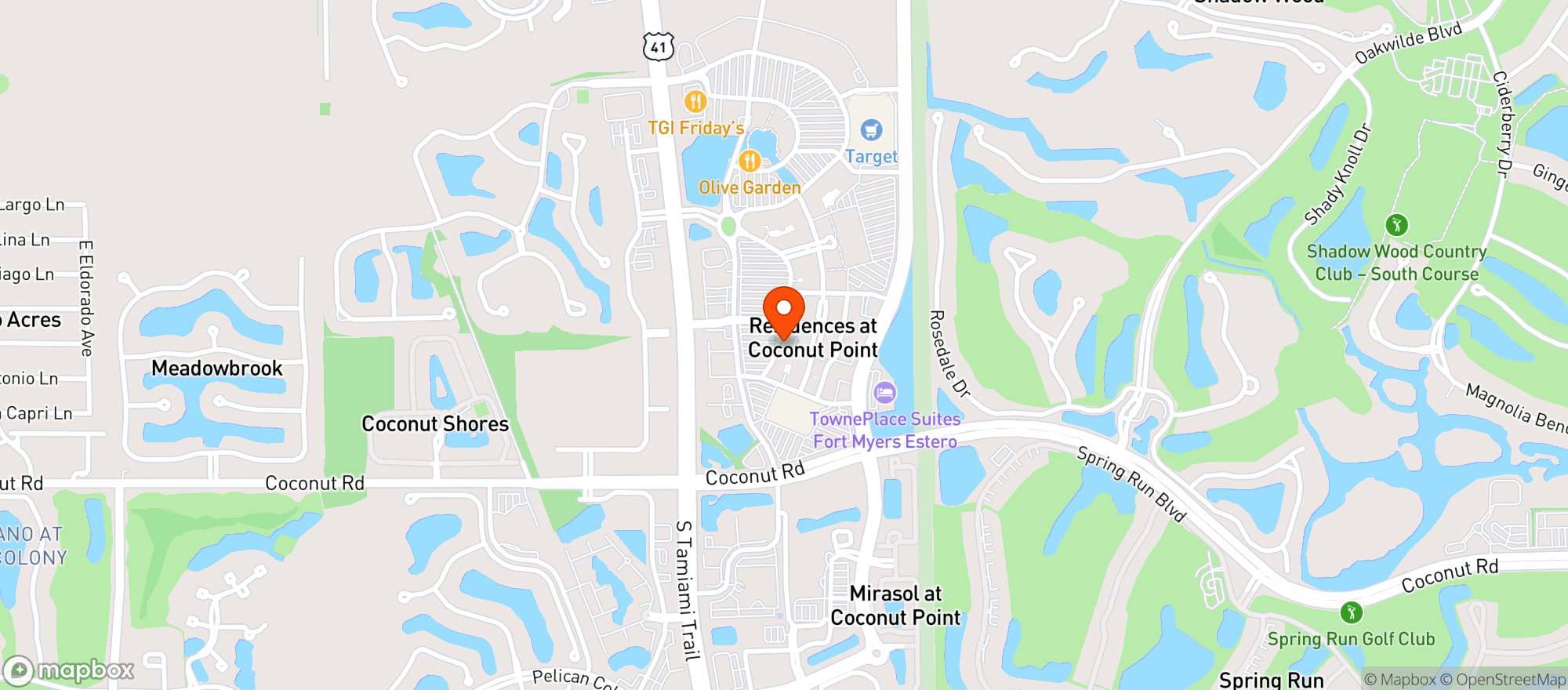 Map showing South Fork Grille