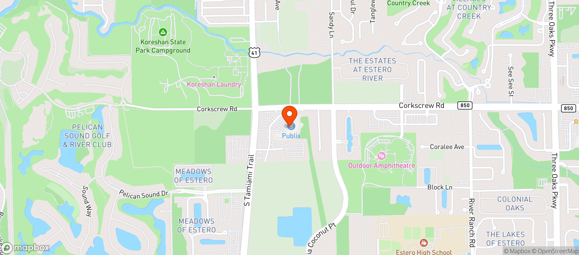Map showing Publix