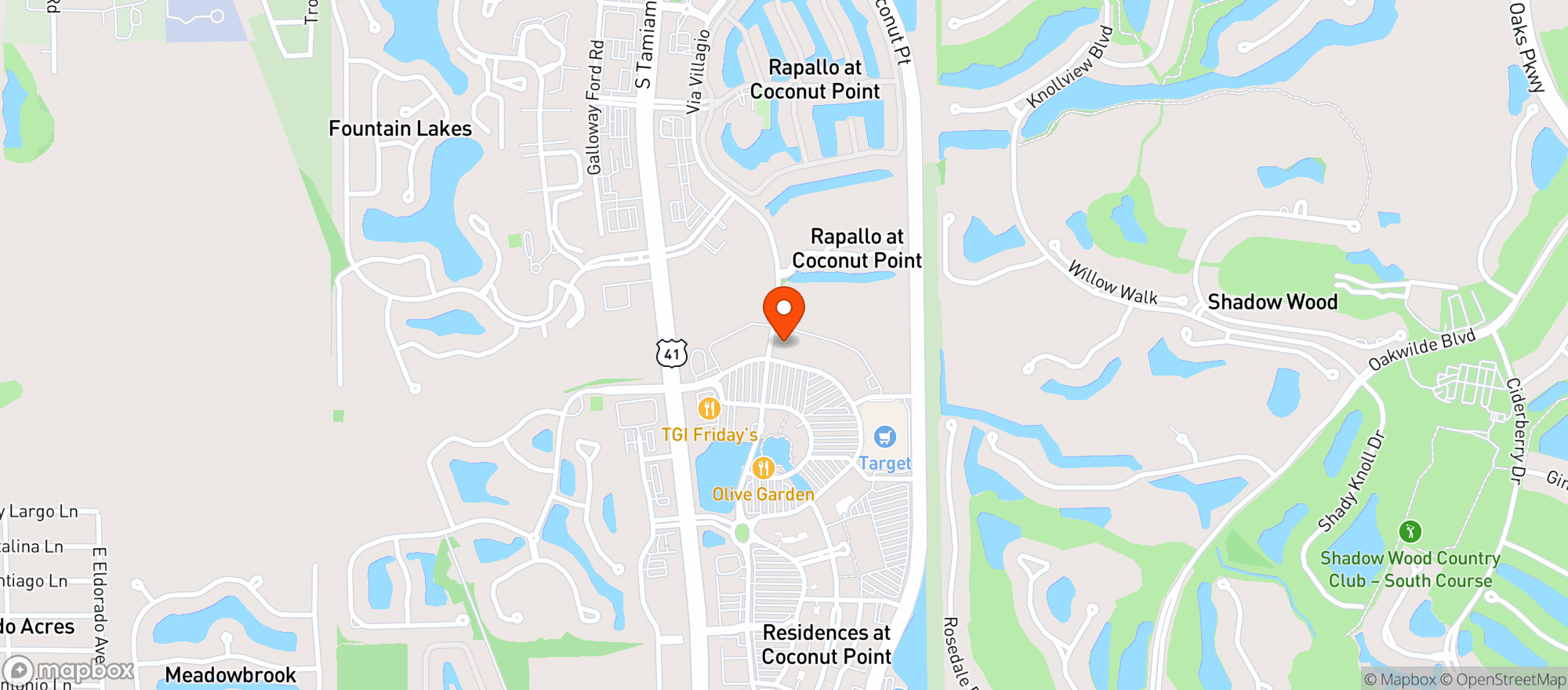 Map showing TOTAL WINE - ESTERO