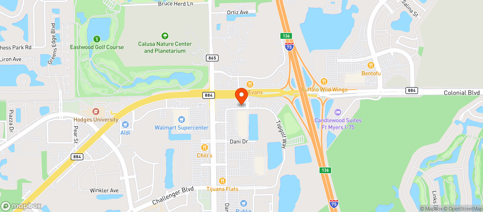 Map showing Circle K # 9773