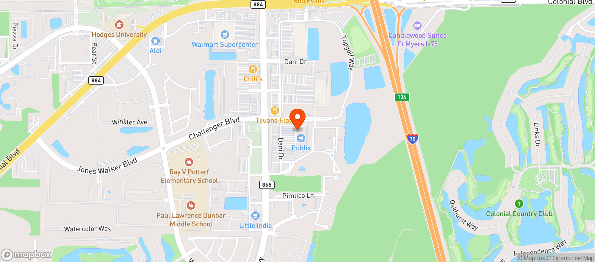 Map showing A To Z Liquor Six Mile