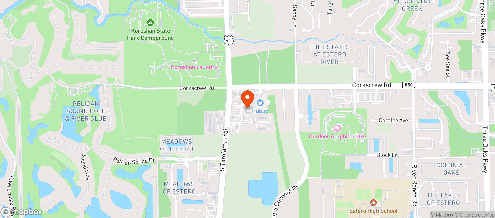 Map showing Publix Super Market