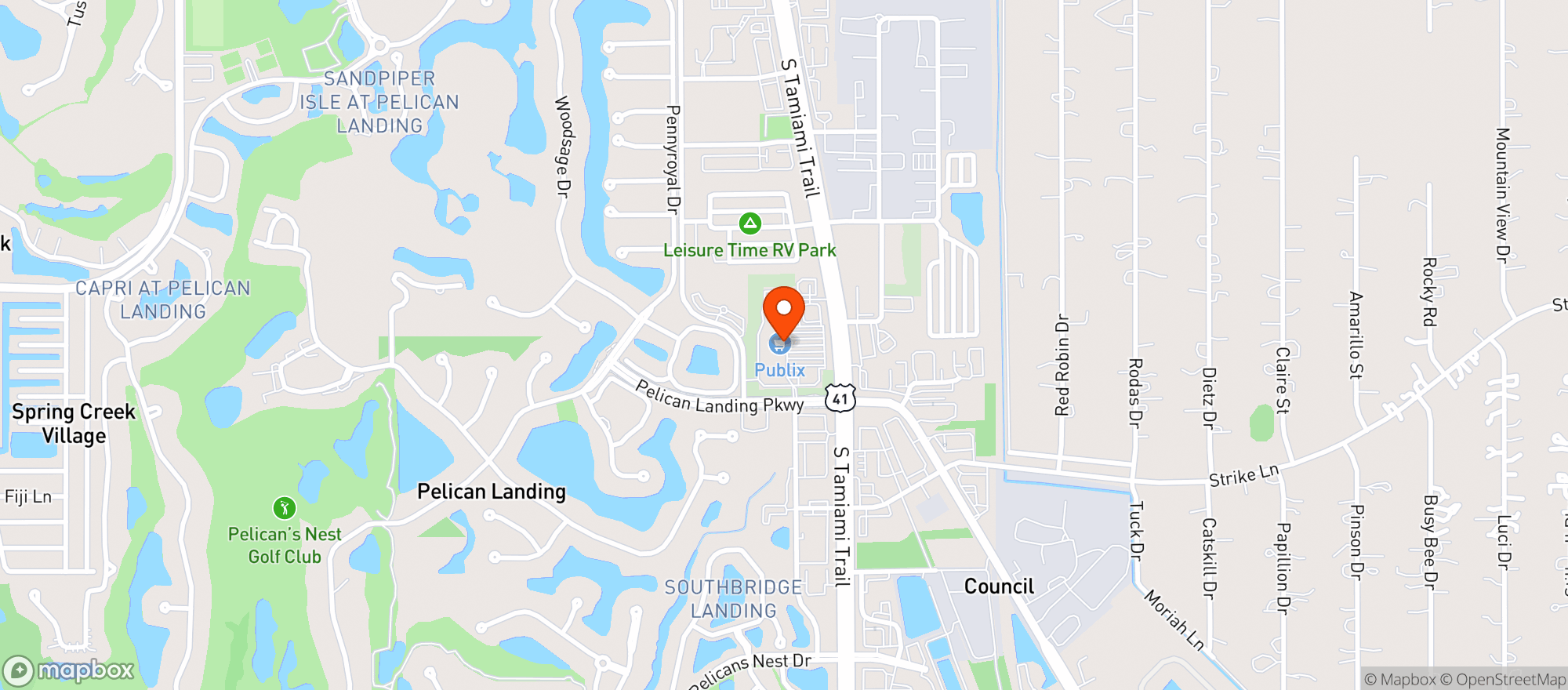 Map showing Publix Super Market