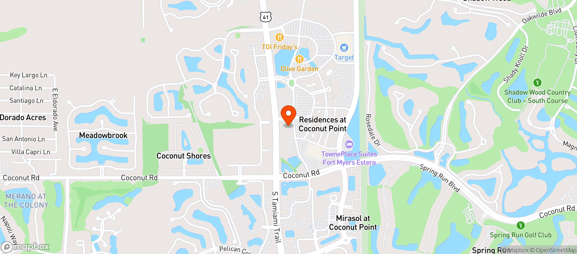 Map showing Vitamin Shoppe - Bonita Springs