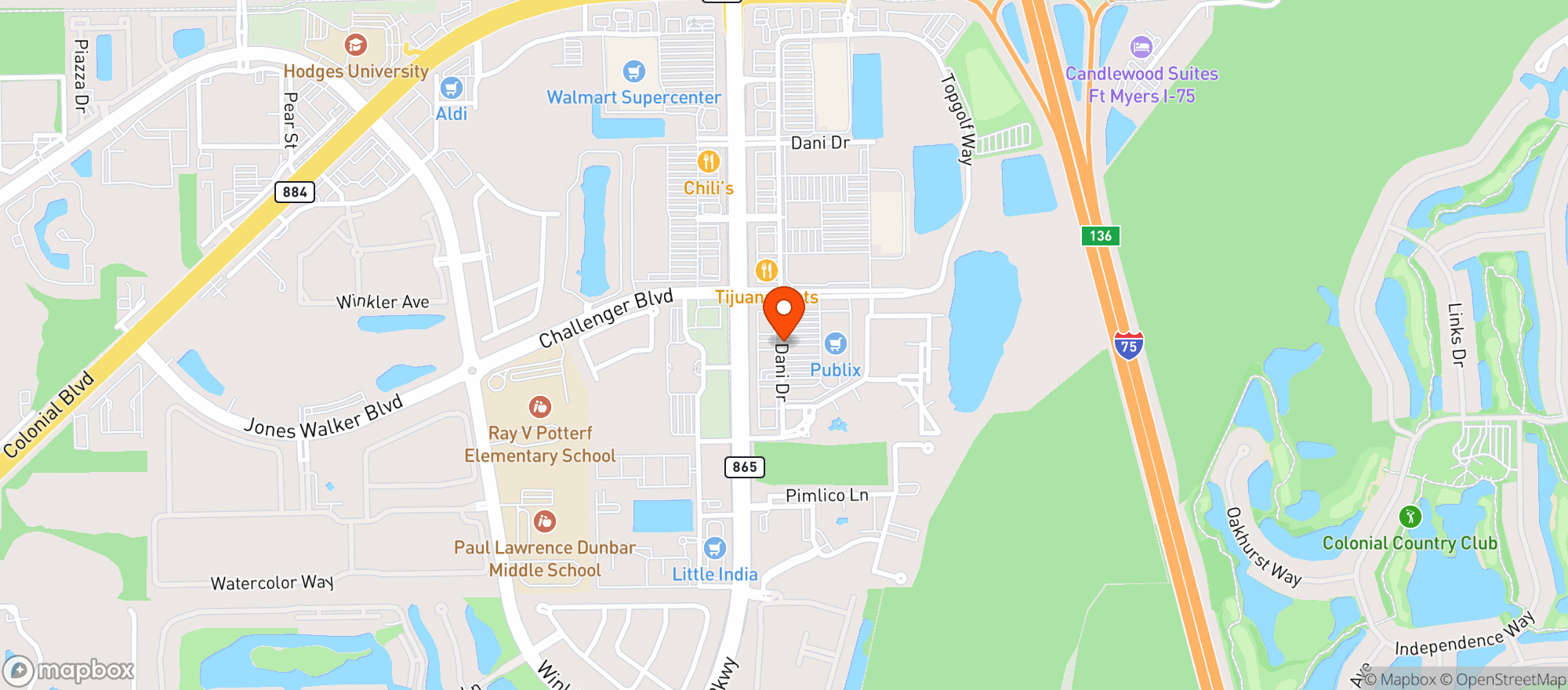Map showing Publix Super Market