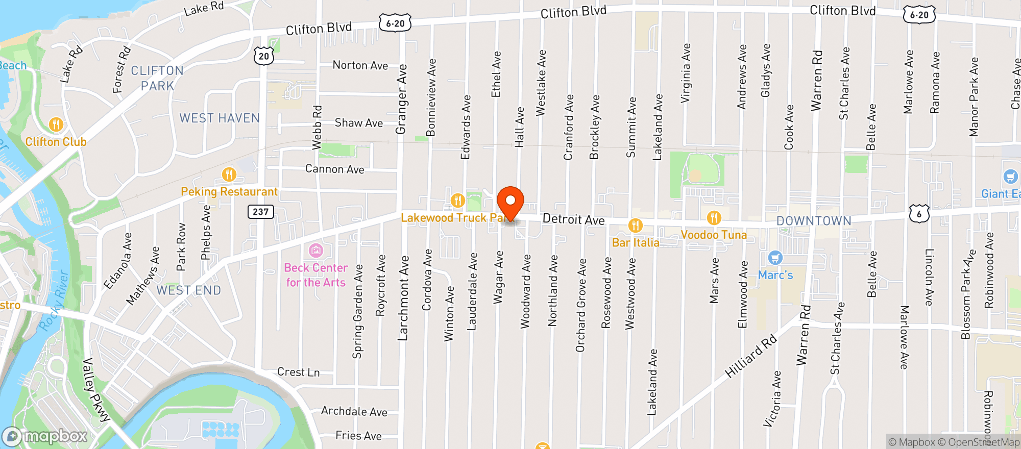 Map showing Uptown Mart