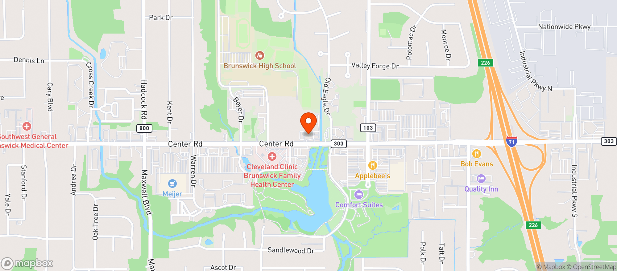 Map showing The Secret At Center Gastropub