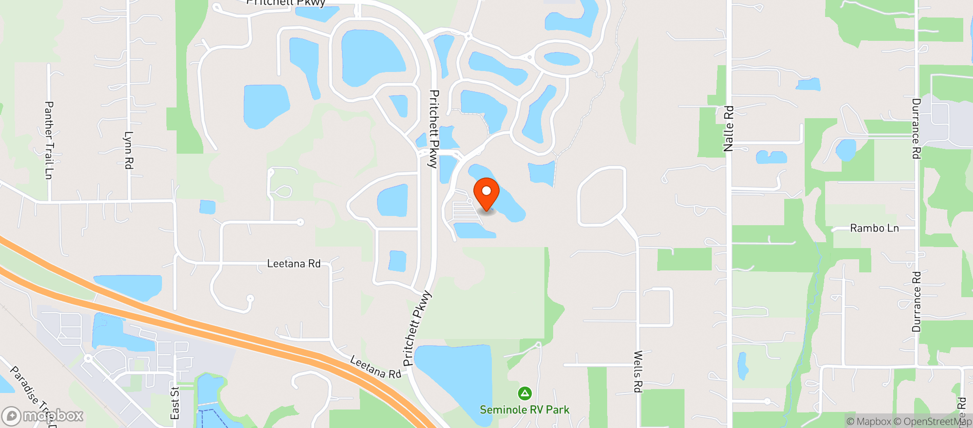 Map showing Brightwater Lagoon
