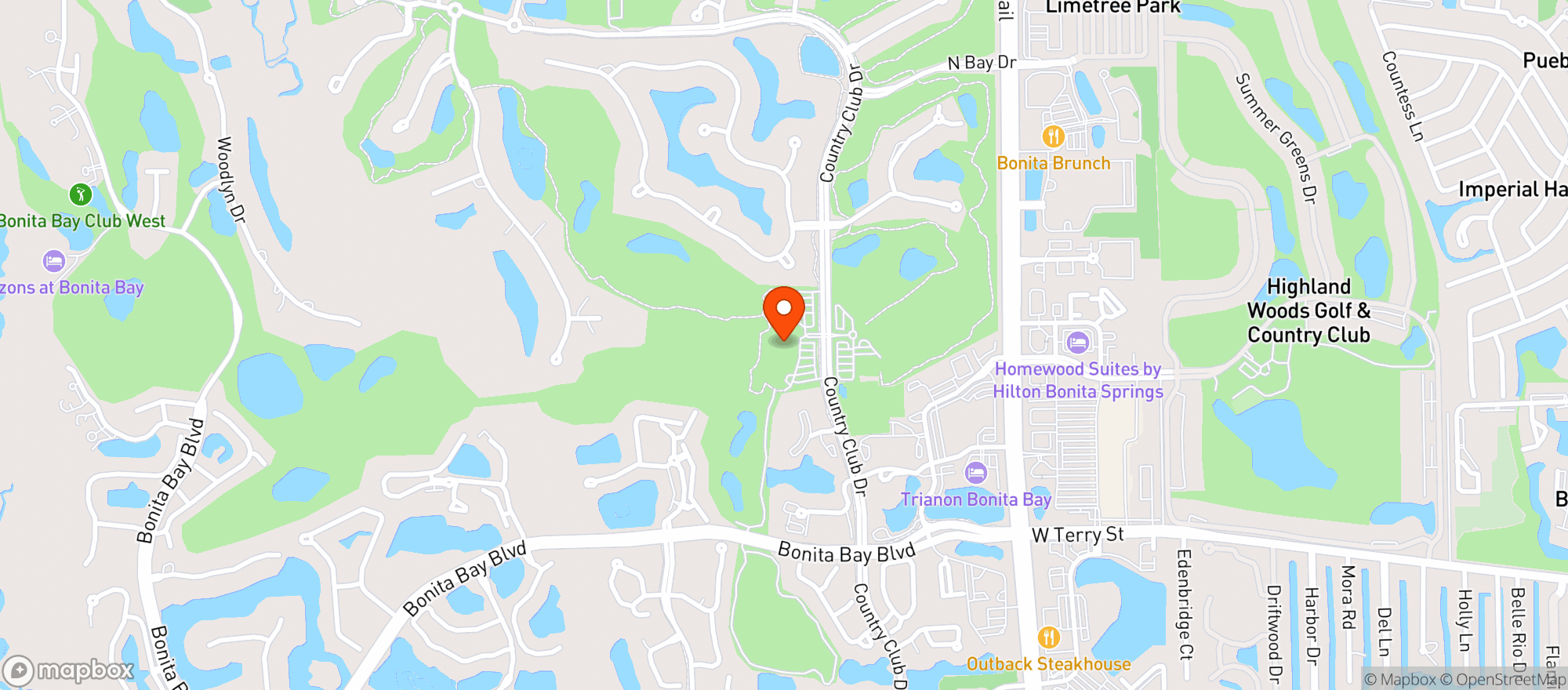 Map showing Bonita Bay Club
