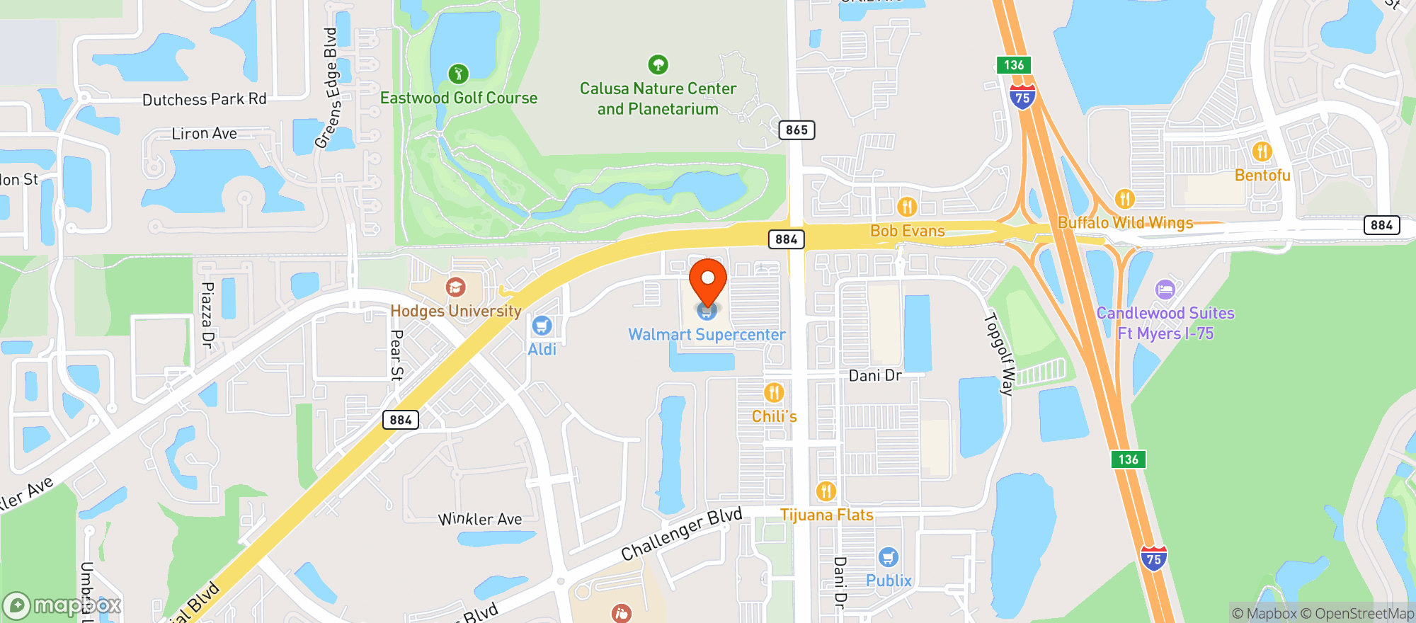 Map showing WALMART SUPERCENTER #5034