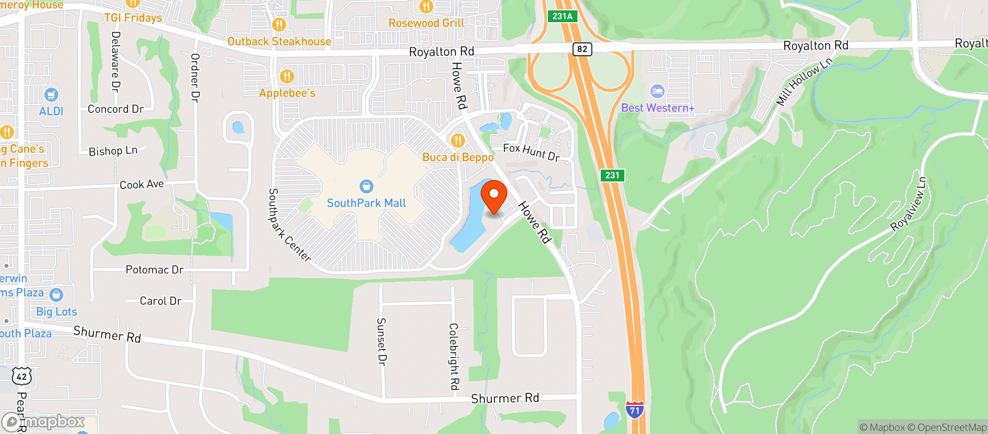 Map showing Brew Garden Strongsville