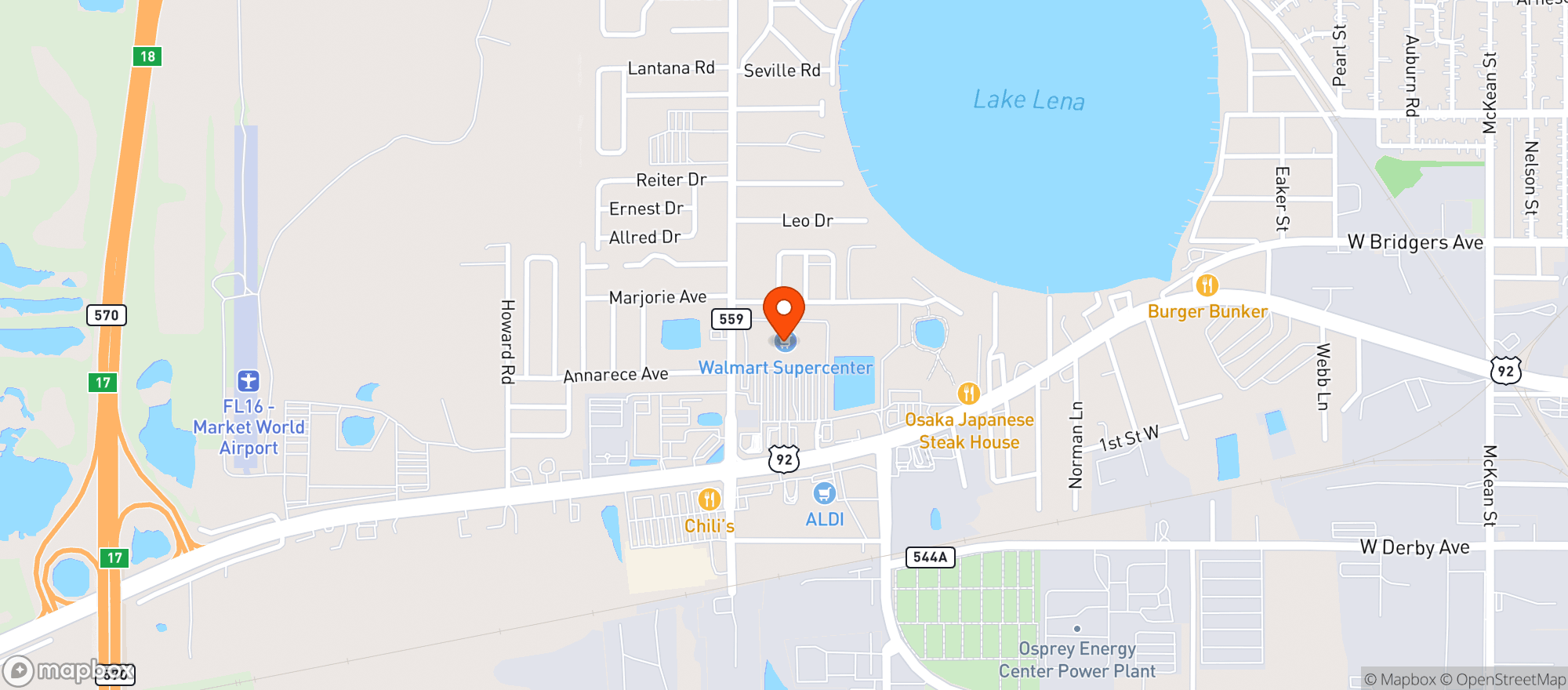 Map showing Walmart Supercenter