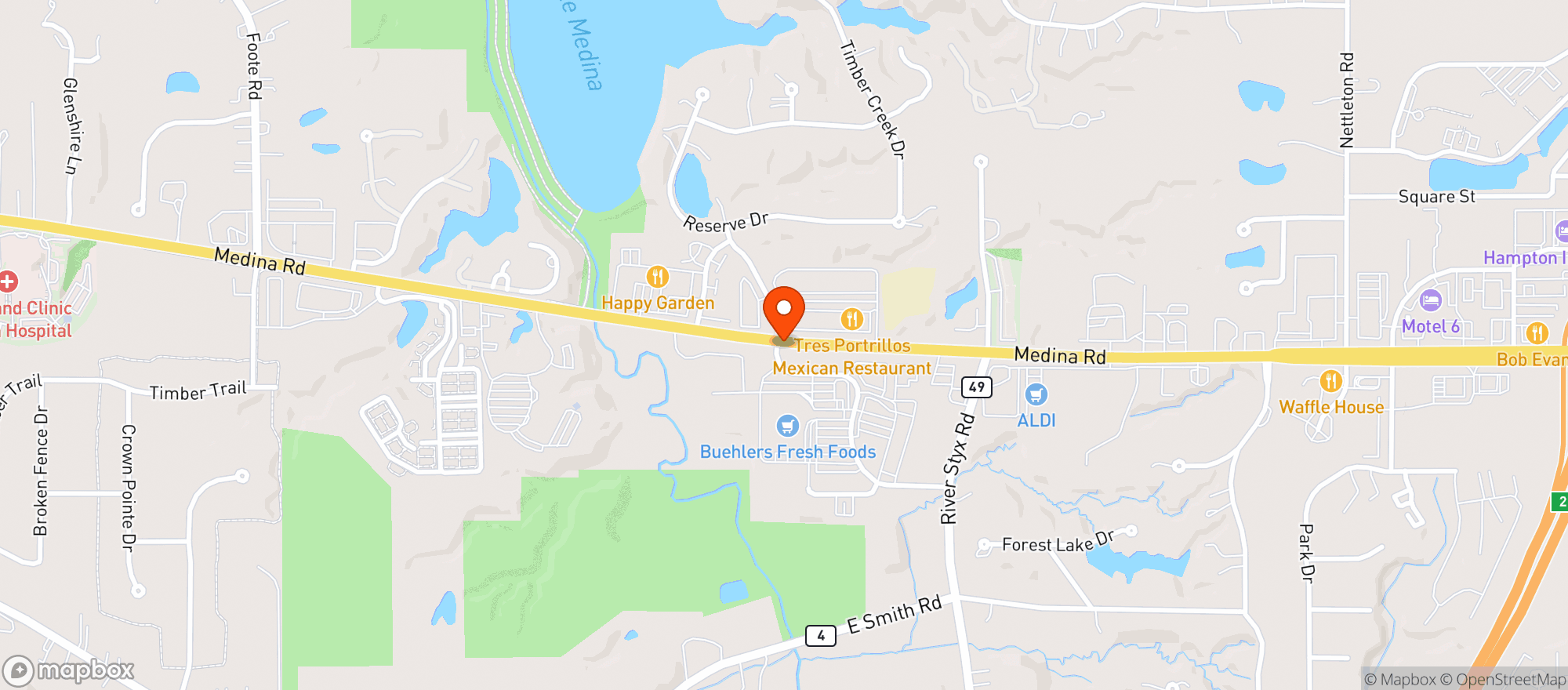 Map showing Buehlers Fresh Foods