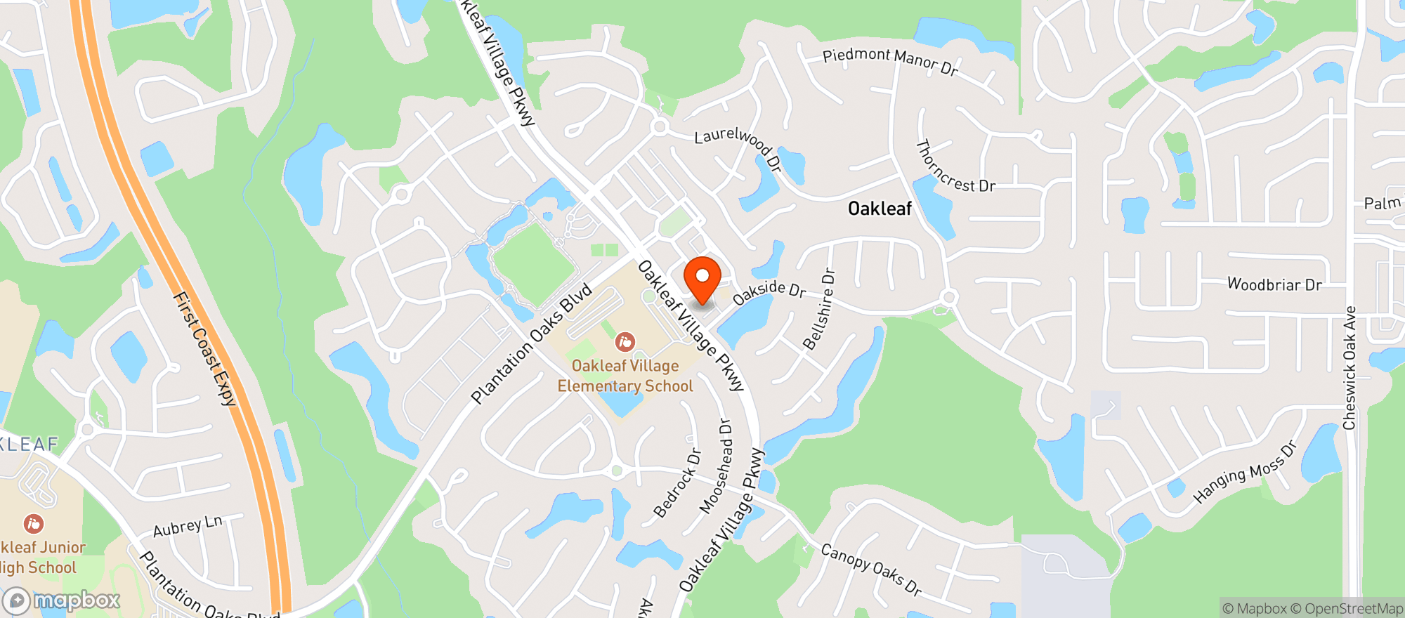 Map showing OAKLEAF FOOD MART
