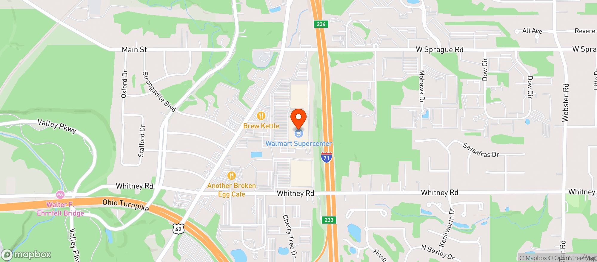 Map showing WALMART SUPERCENTER