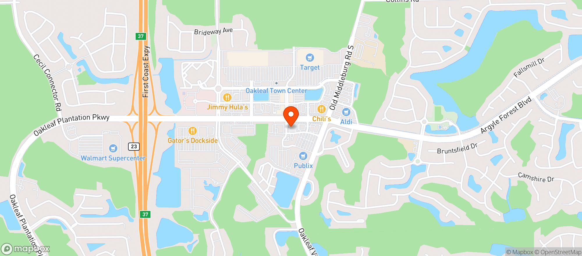 Map showing Publix Super Market