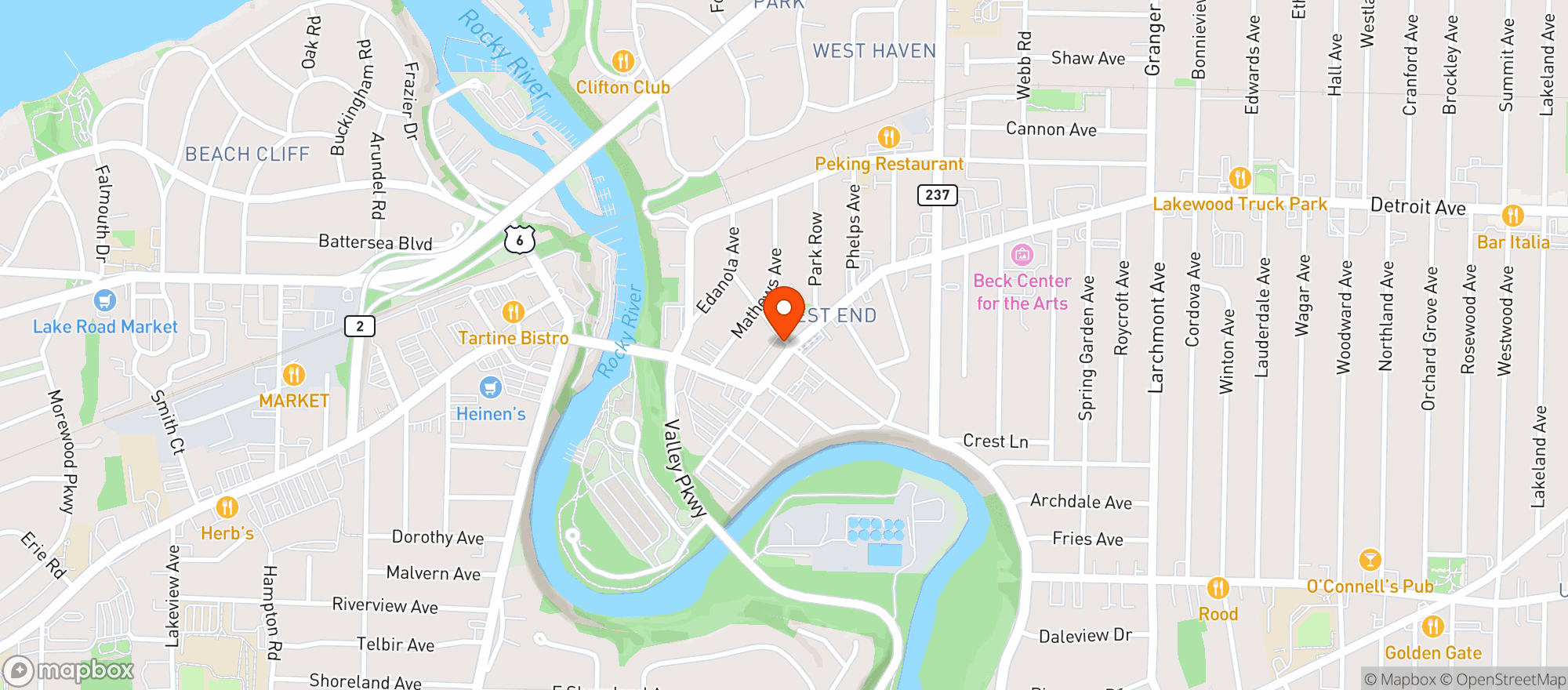Map showing Riverwood Cafe