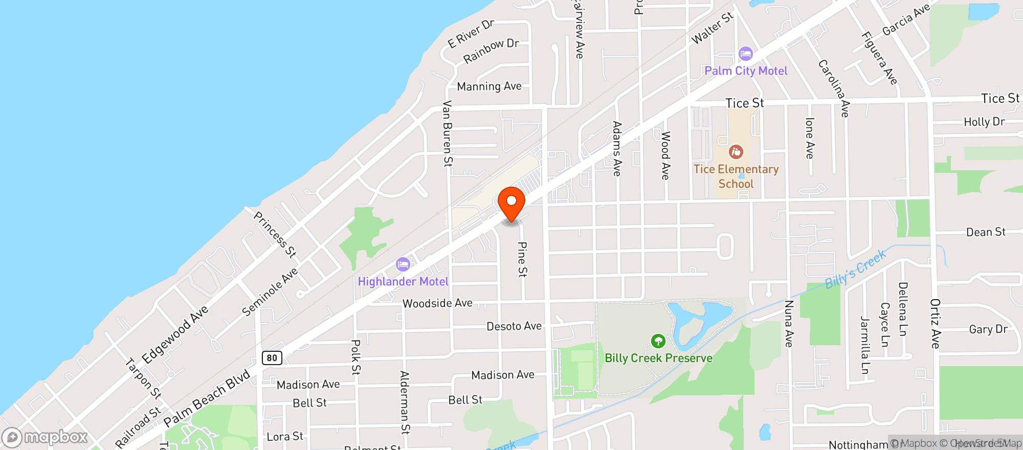 Map showing Shell Food Mart