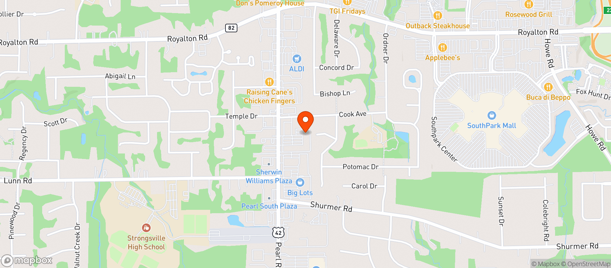 Map showing Zupardi Indian Restaurant