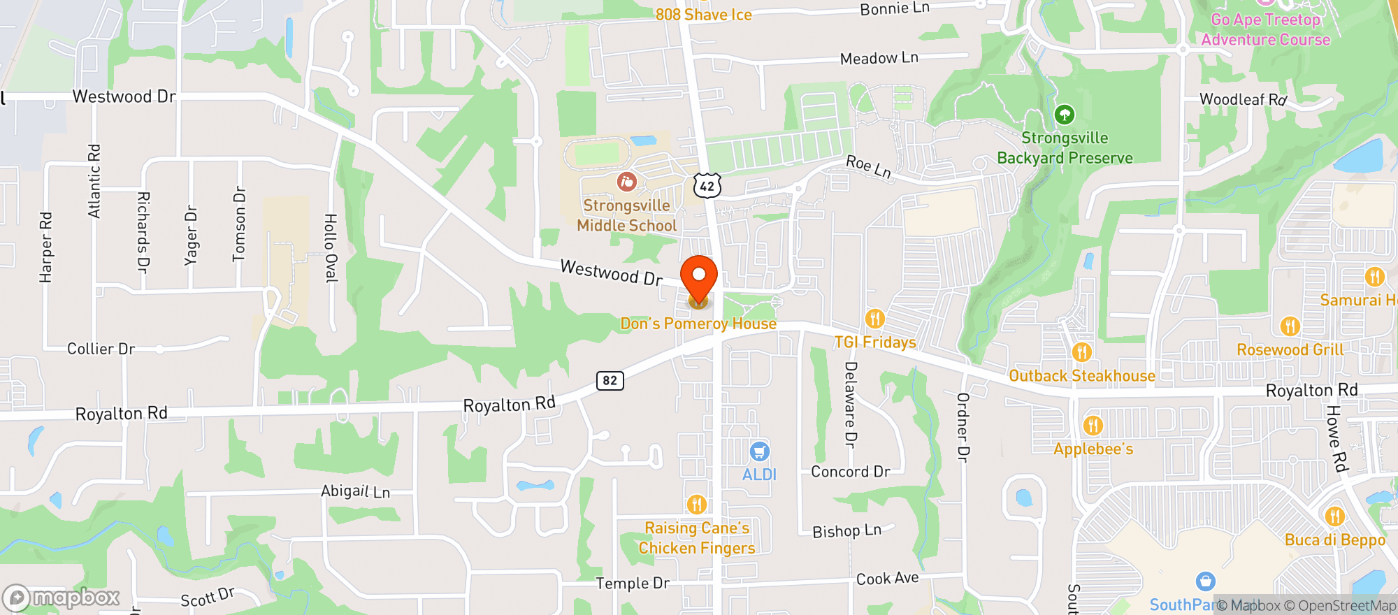 Map showing Dons Pomeroy House & Pub