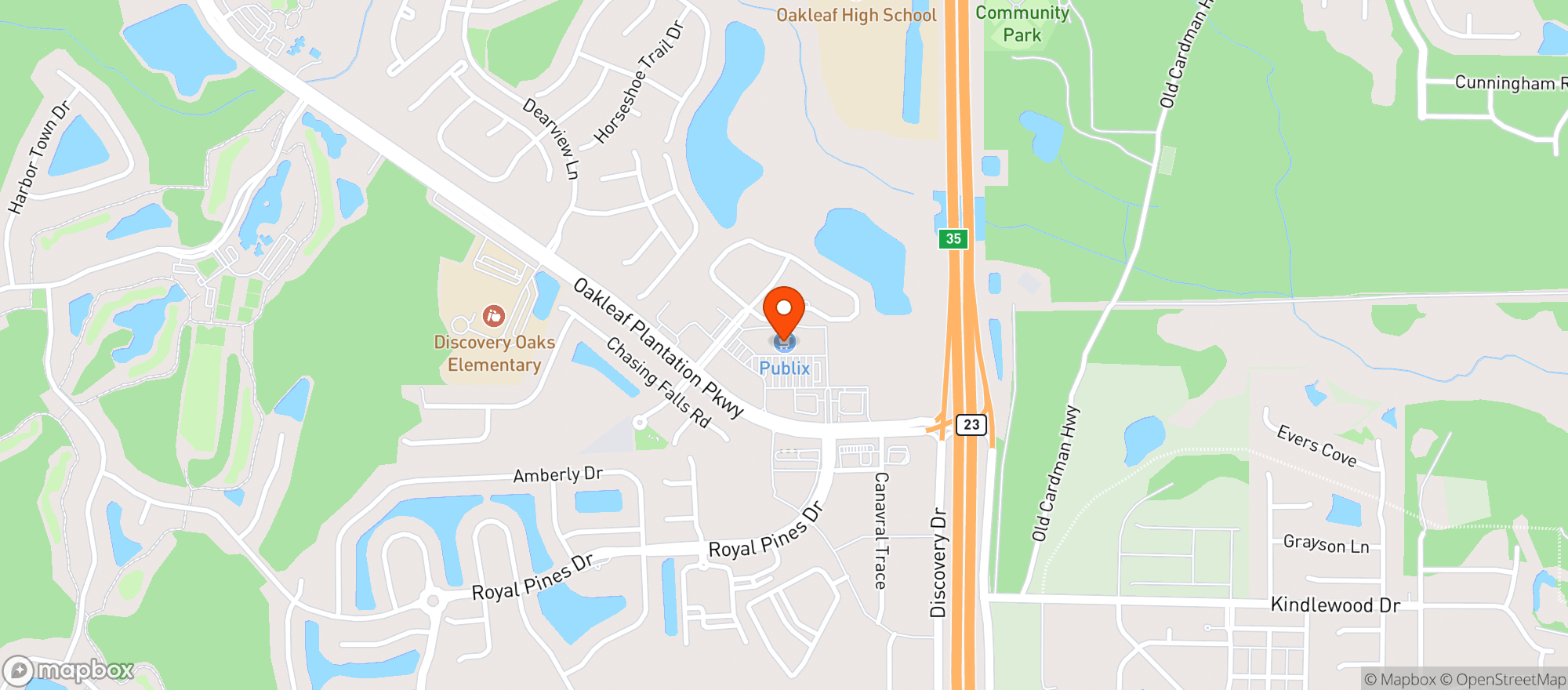 Map showing Golden Ox Liquors#3 (oakleaf)