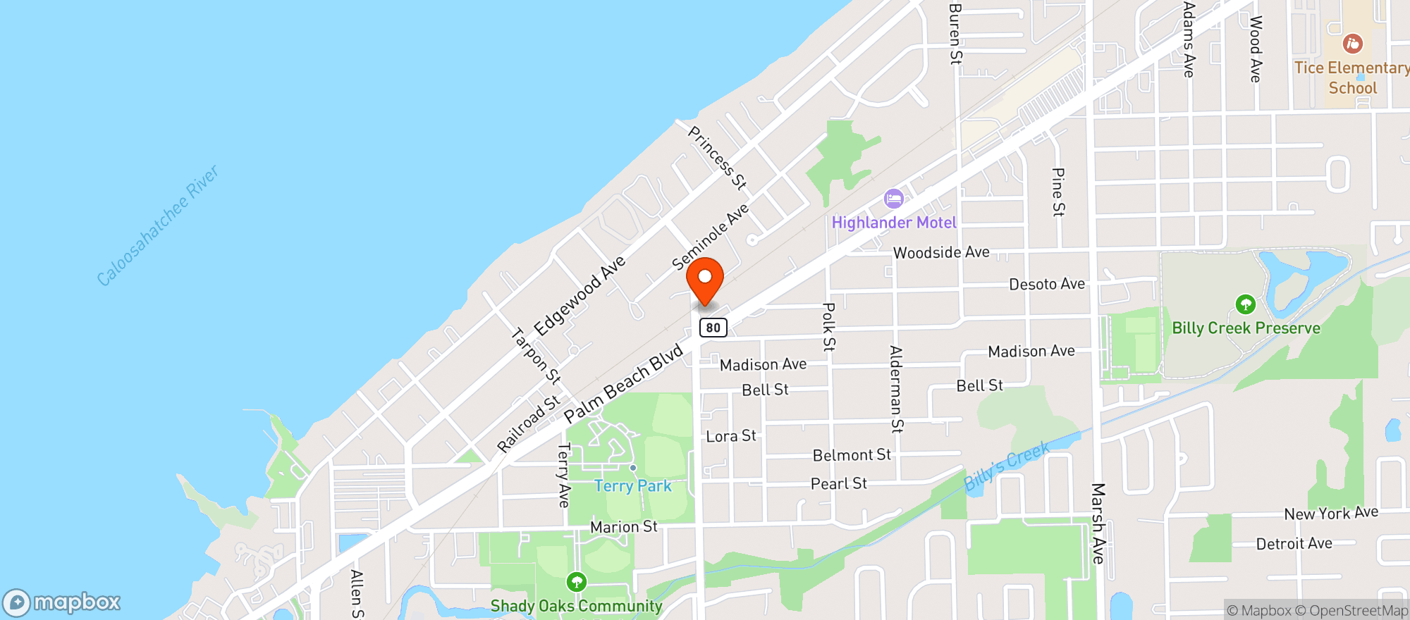 Map showing Kwik Stop