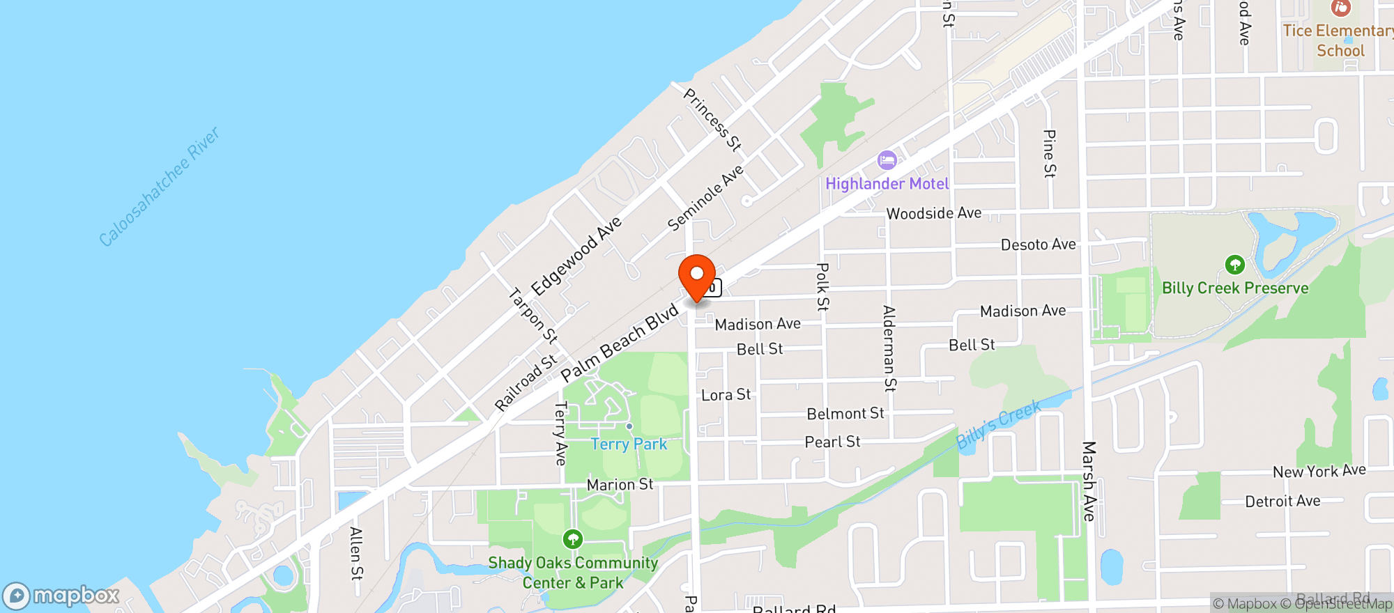 Map showing Redbones Liquor Store