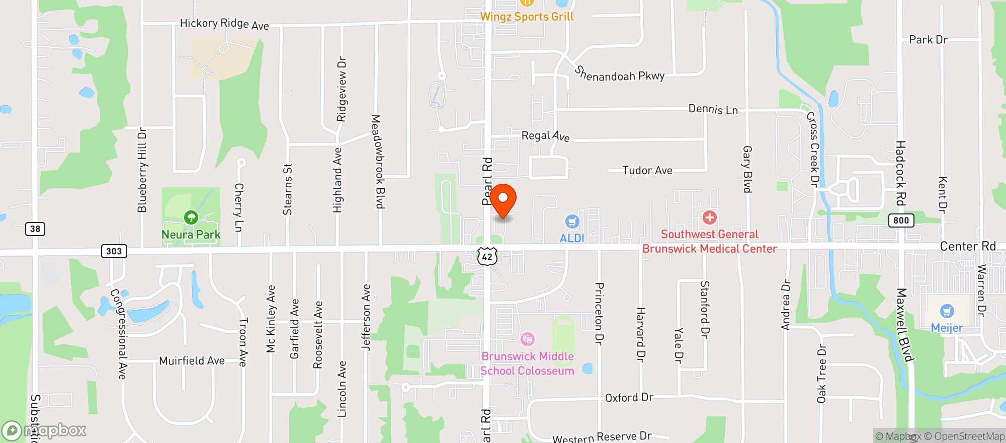 Map showing Walgreens