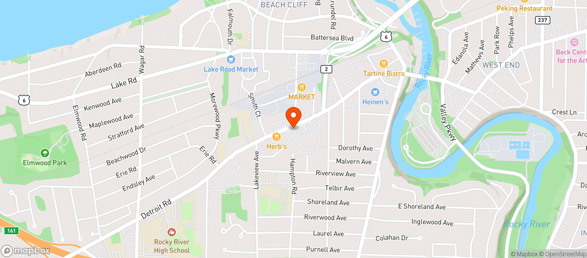 Map showing Minottis Wine & Liquor