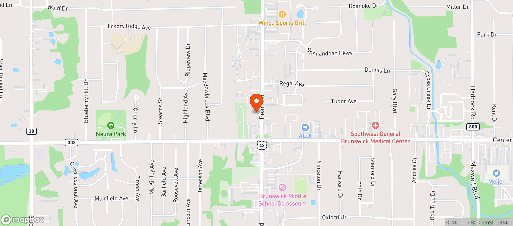 Map showing Brunswick Beverage Dt