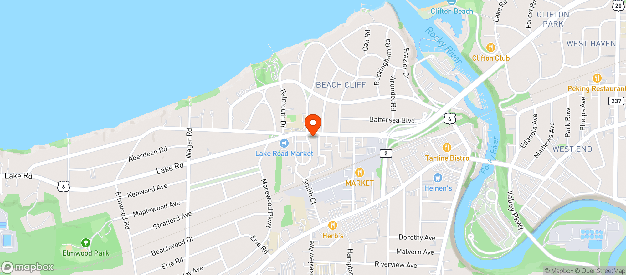Map showing Sunmart (rocky River)