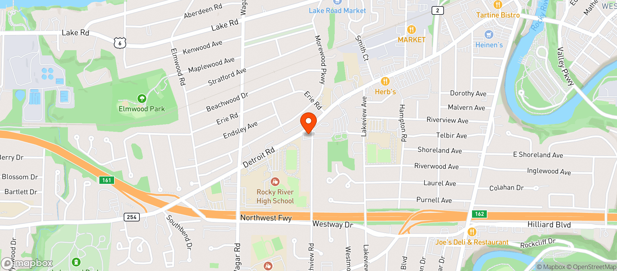 Map showing Martin S Corner