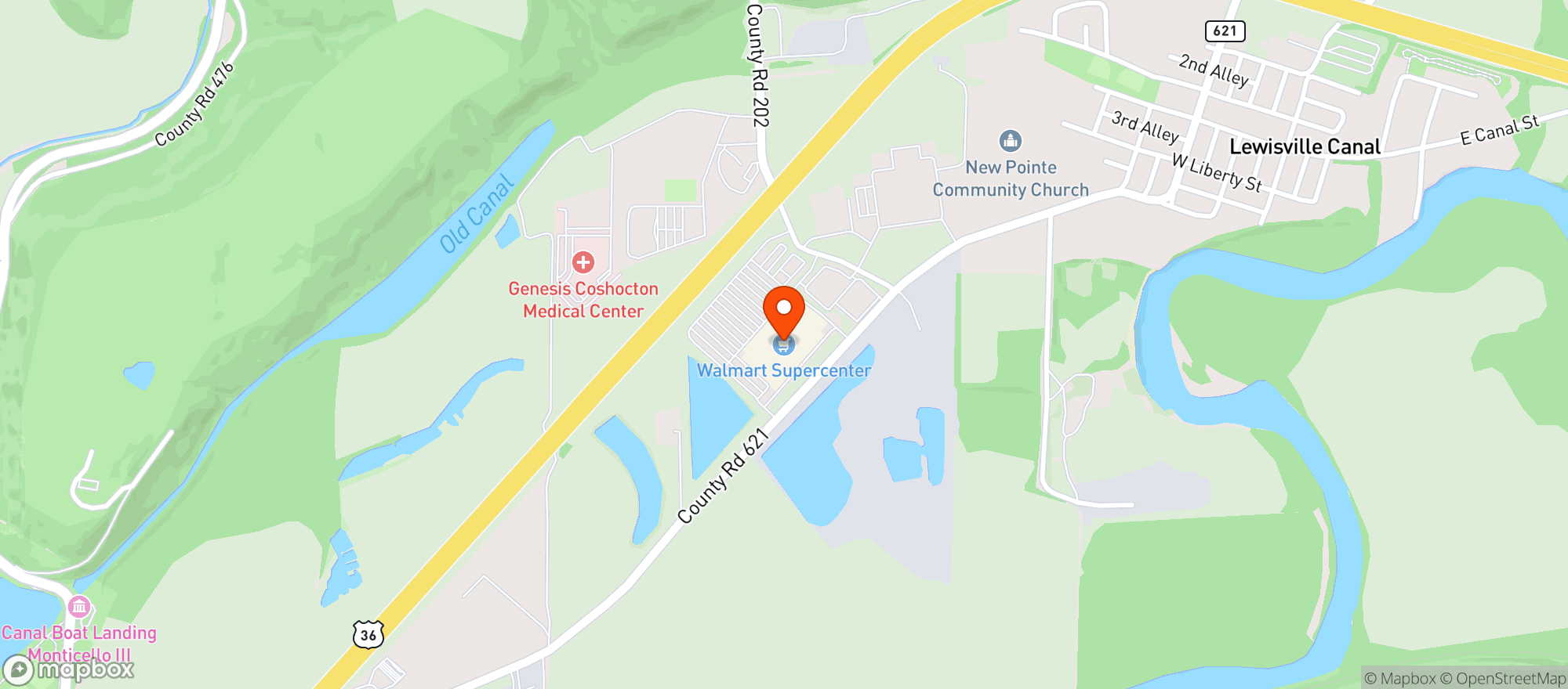 Map showing Walmart Supercenter