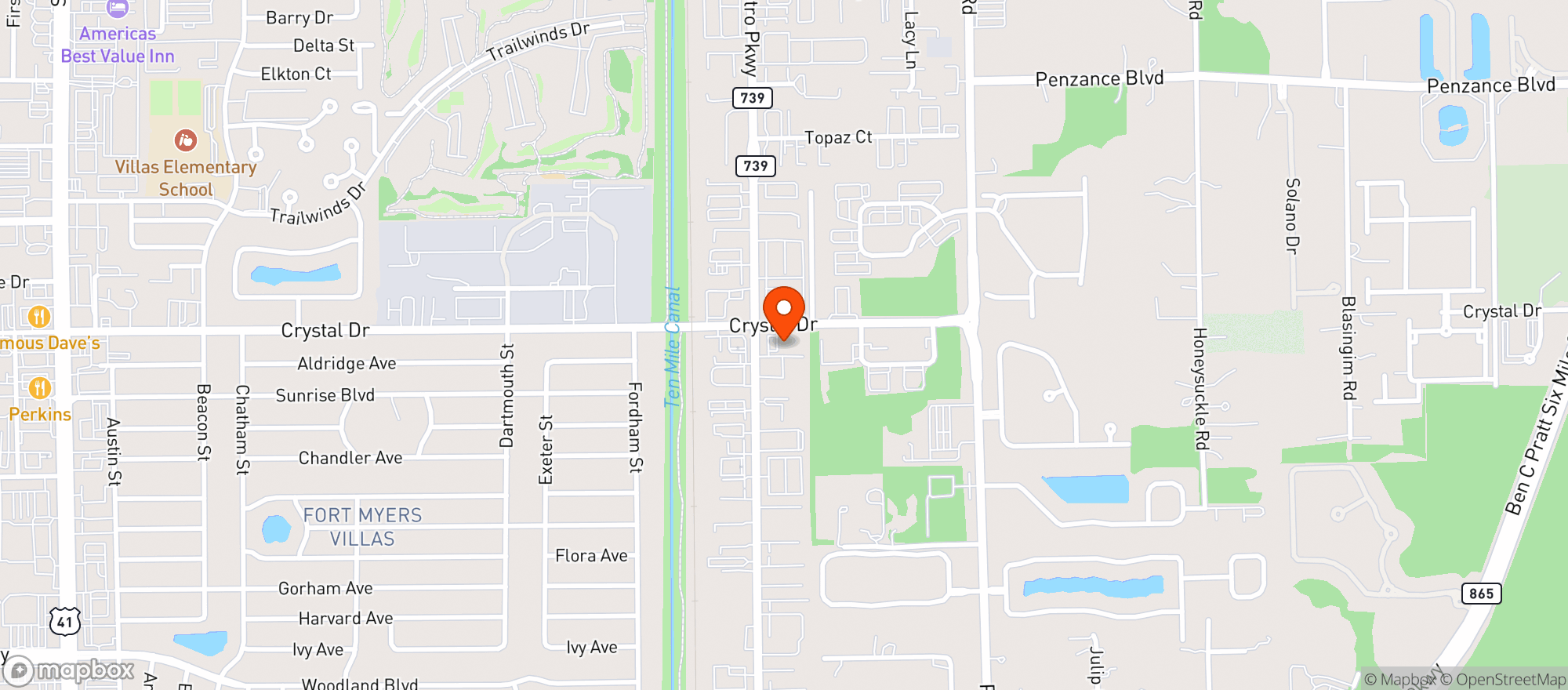Map showing Circle K # 9769
