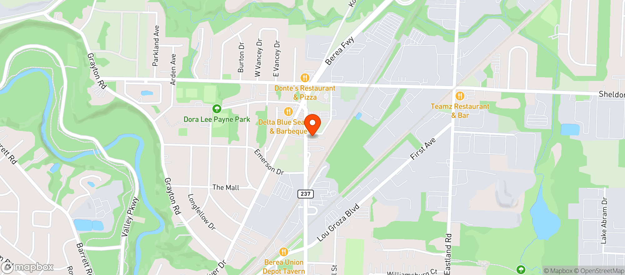 Map showing The Hydrant Pub And Grub