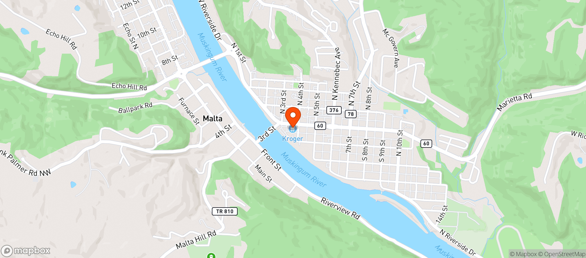 Map showing Kroger