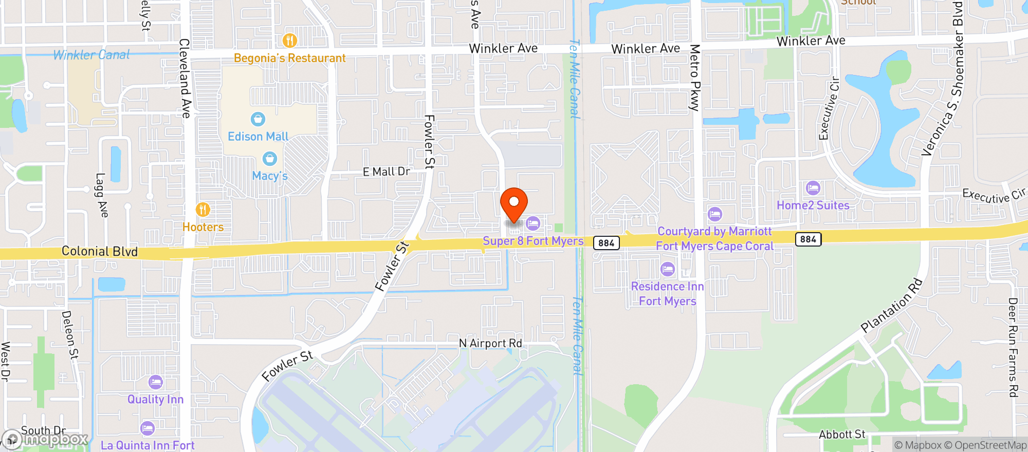 Map showing Circle K # 7611