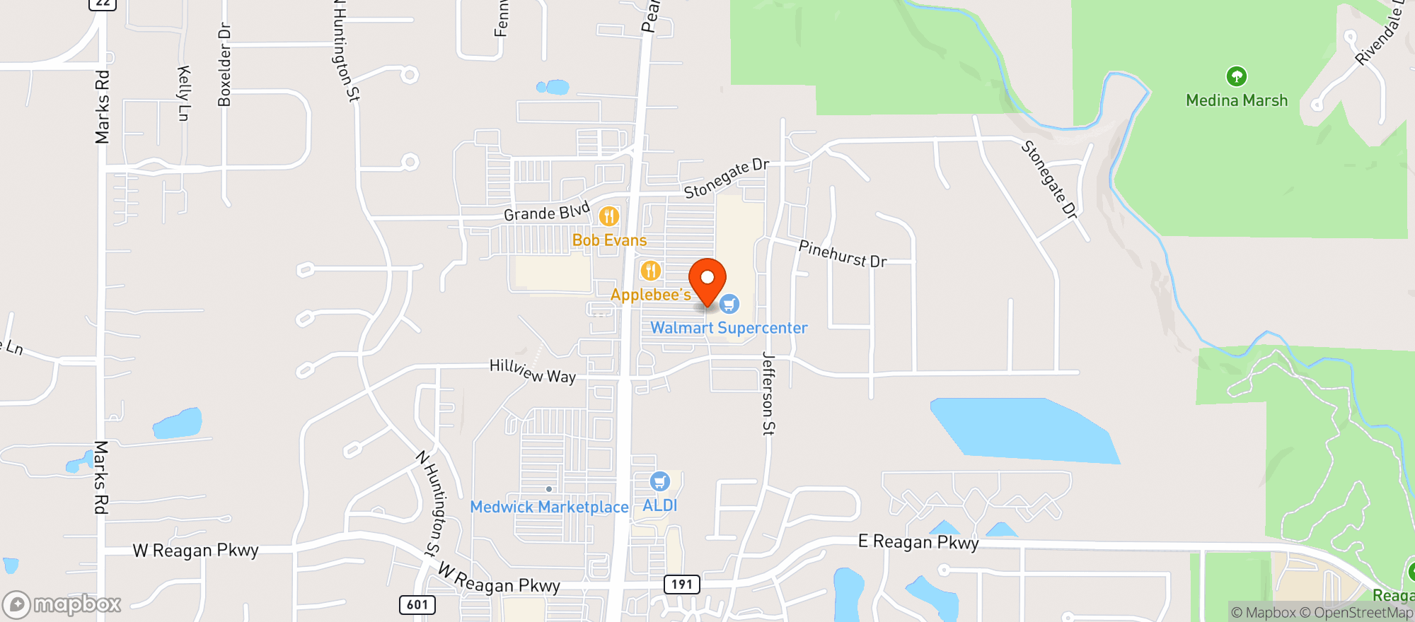 Map showing WALMART SUPERCENTER #1894