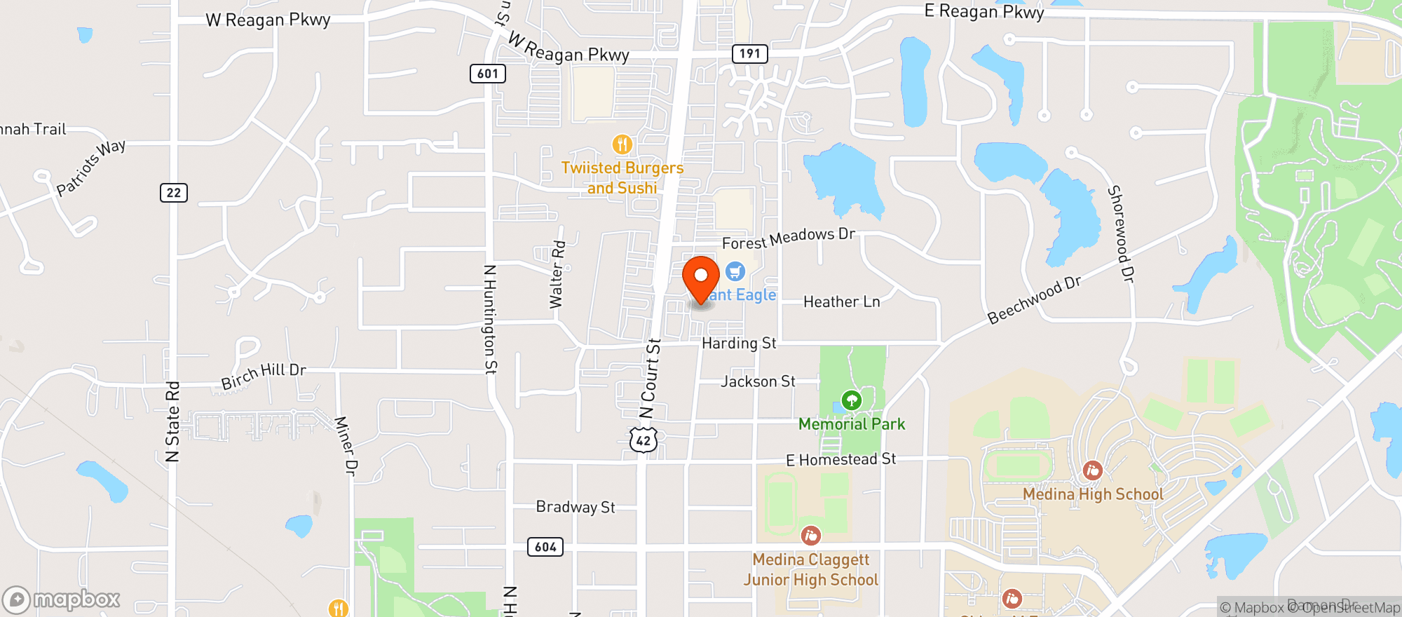 Map showing Discount Drug Mart #7