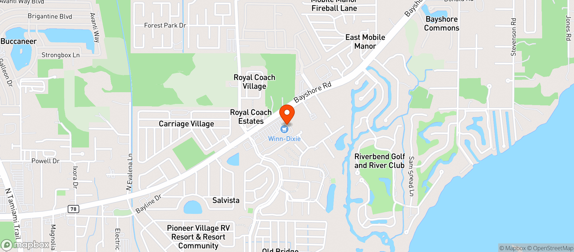 Map showing Winn Dixie Liquor