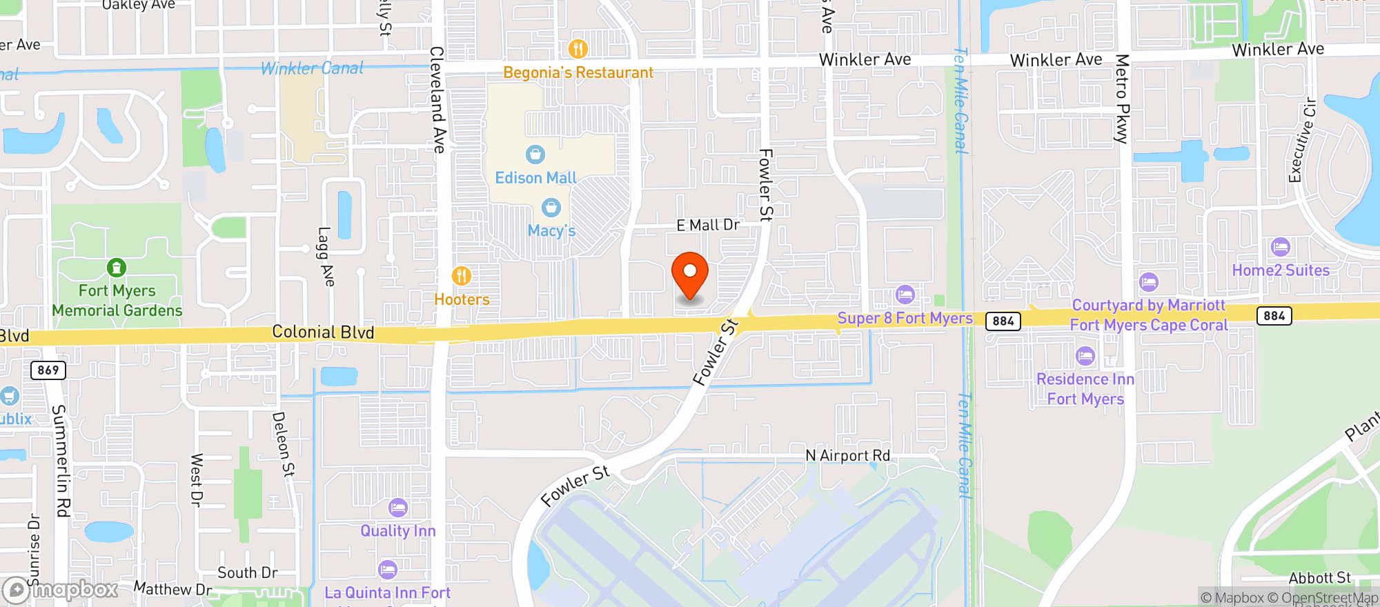 Map showing Florida Boy Burger Co
