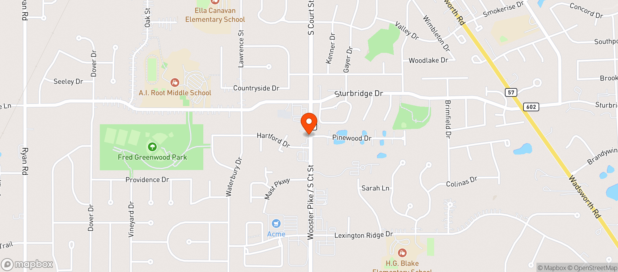 Map showing ACME FRESH MARKET