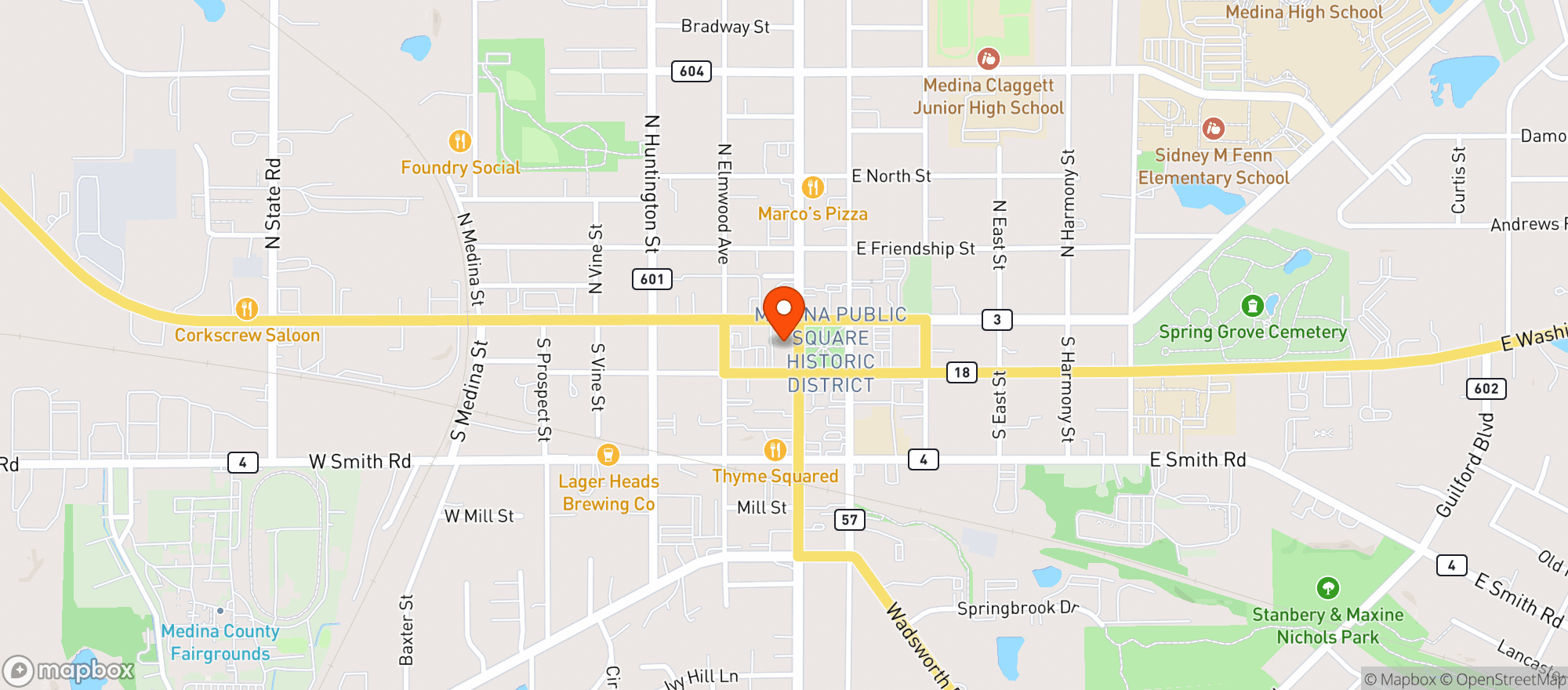Map showing 17 Public Sq