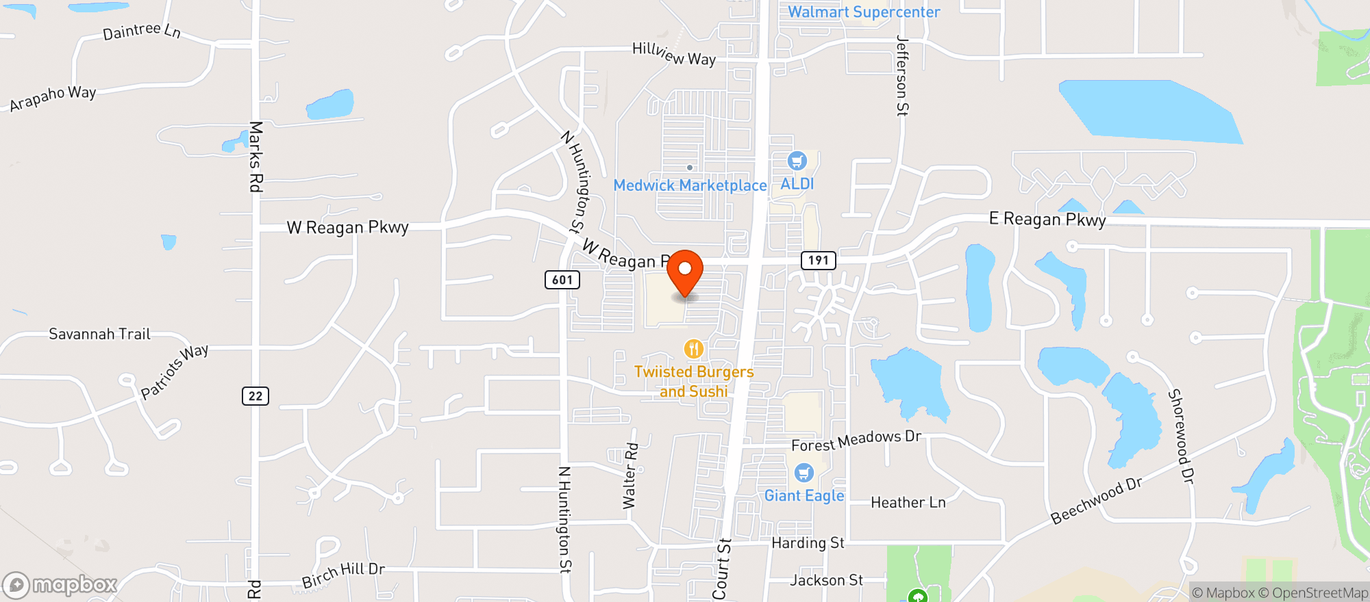 Map showing Target Store