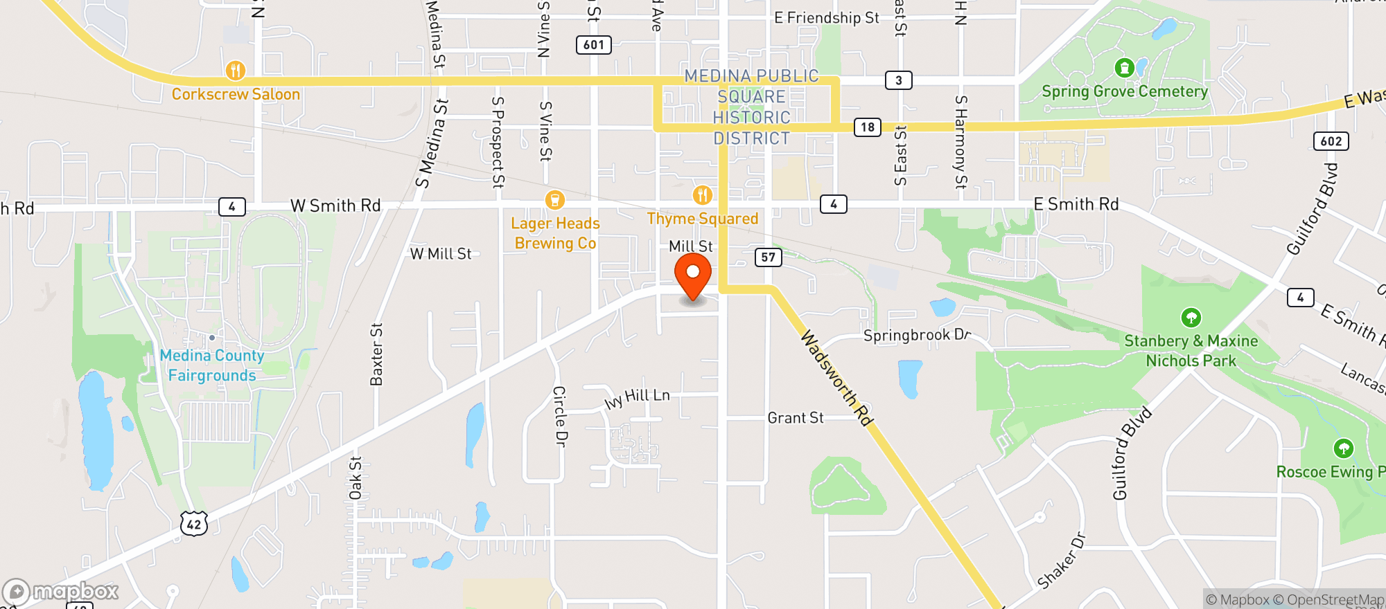 Map showing Quick Food Mart - Medina