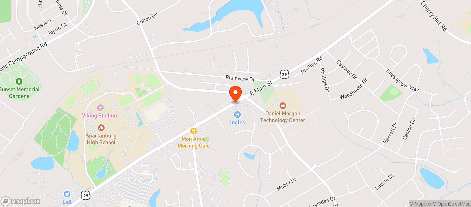 Map showing Ingles Supermarket