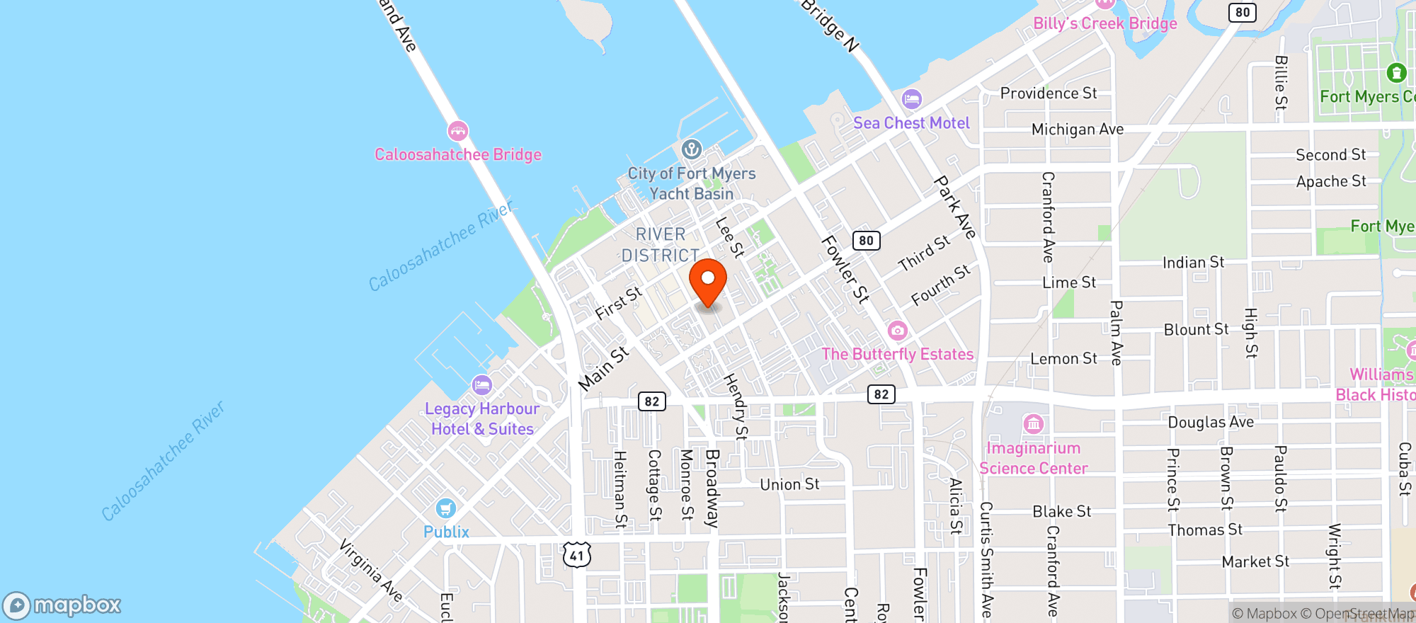 Map showing Taco Works